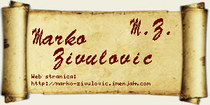 Marko Živulović vizit kartica